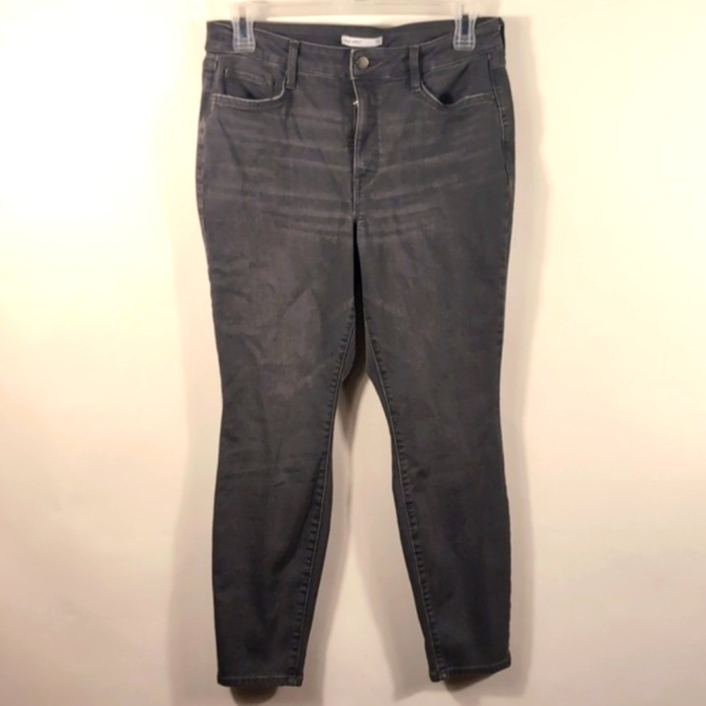 ​Nine West Skinny Jeans Gray Denim Size 14 Mid Rise Stretch